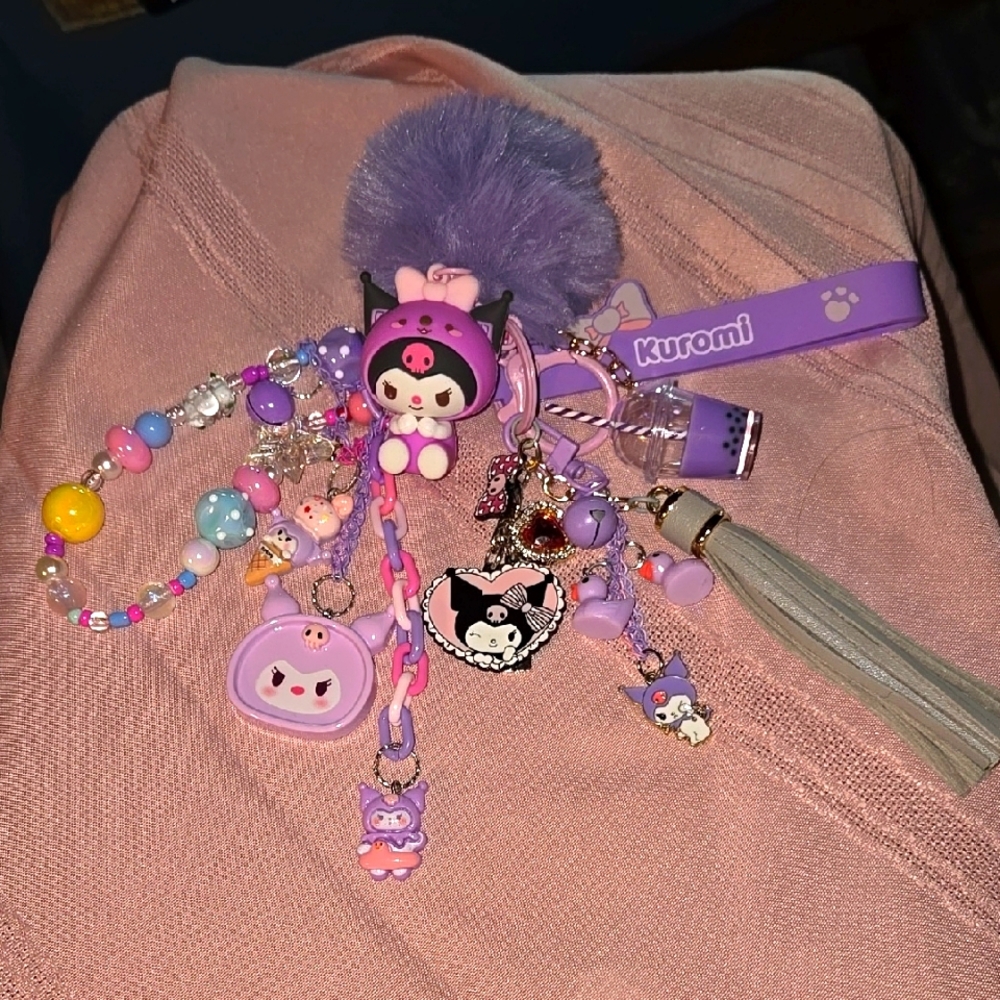 Kuromi Keychain with Purple Accents